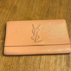 Used Yves Saint Laurent pink clutch. 26